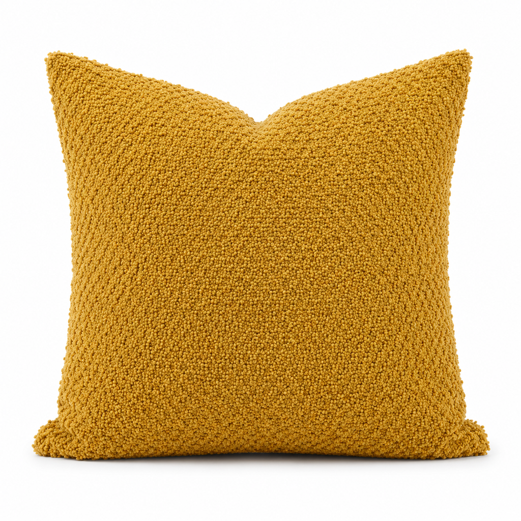 Fodera Cuscino Premium Bouclé – Giallo Senape