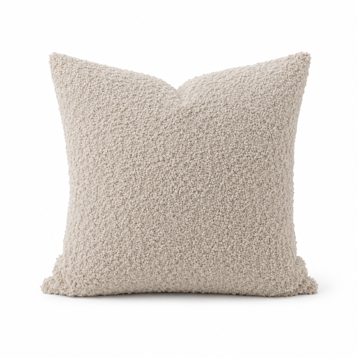 Fodera Cuscino Premium Bouclé – Beige Sabbia