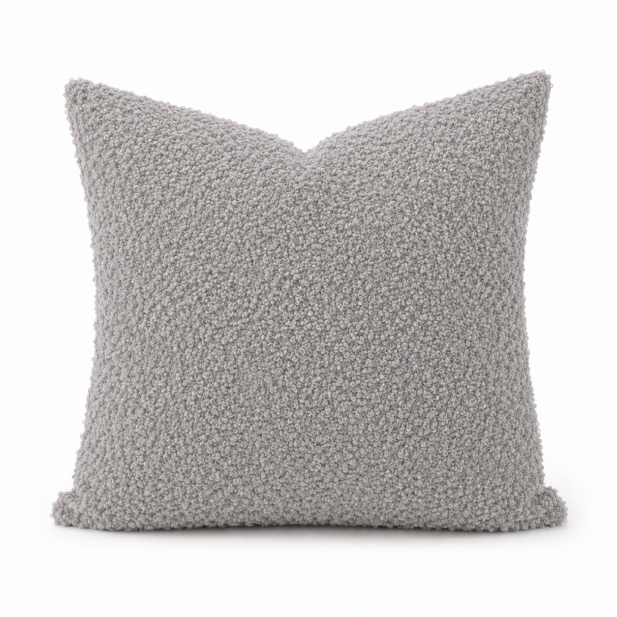 Fodera Cuscino Premium Bouclé – Grigio Perla