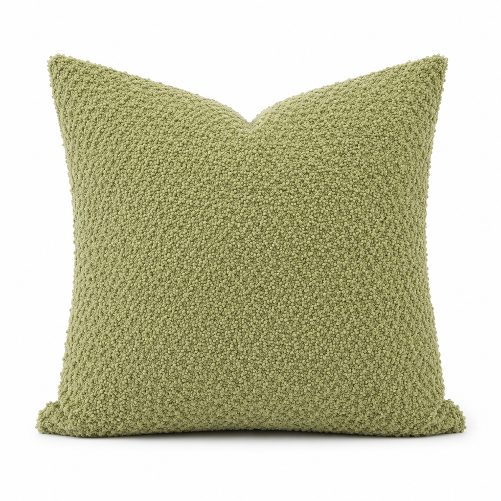 Fodera Cuscino Premium Bouclé – Verde Pistacchio