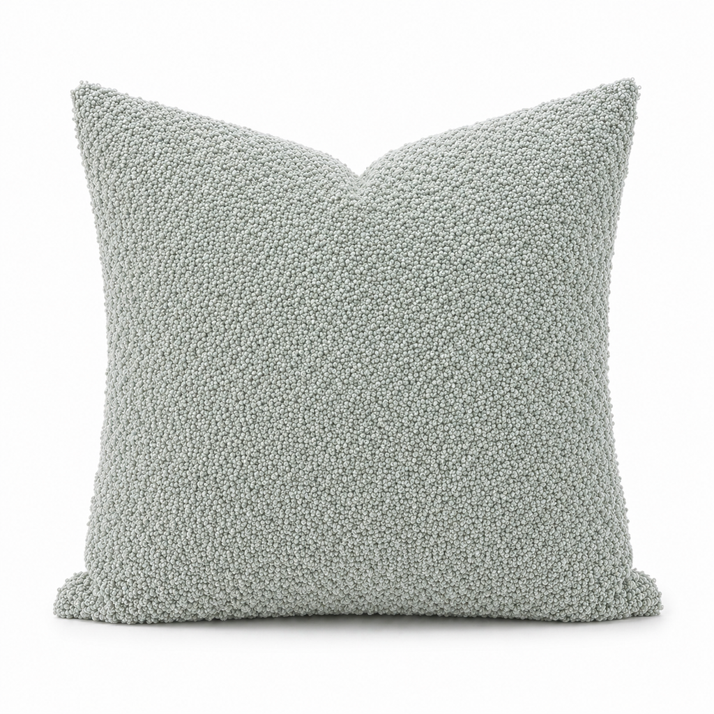 Fodera Cuscino Premium Bouclé – Verde Salvia